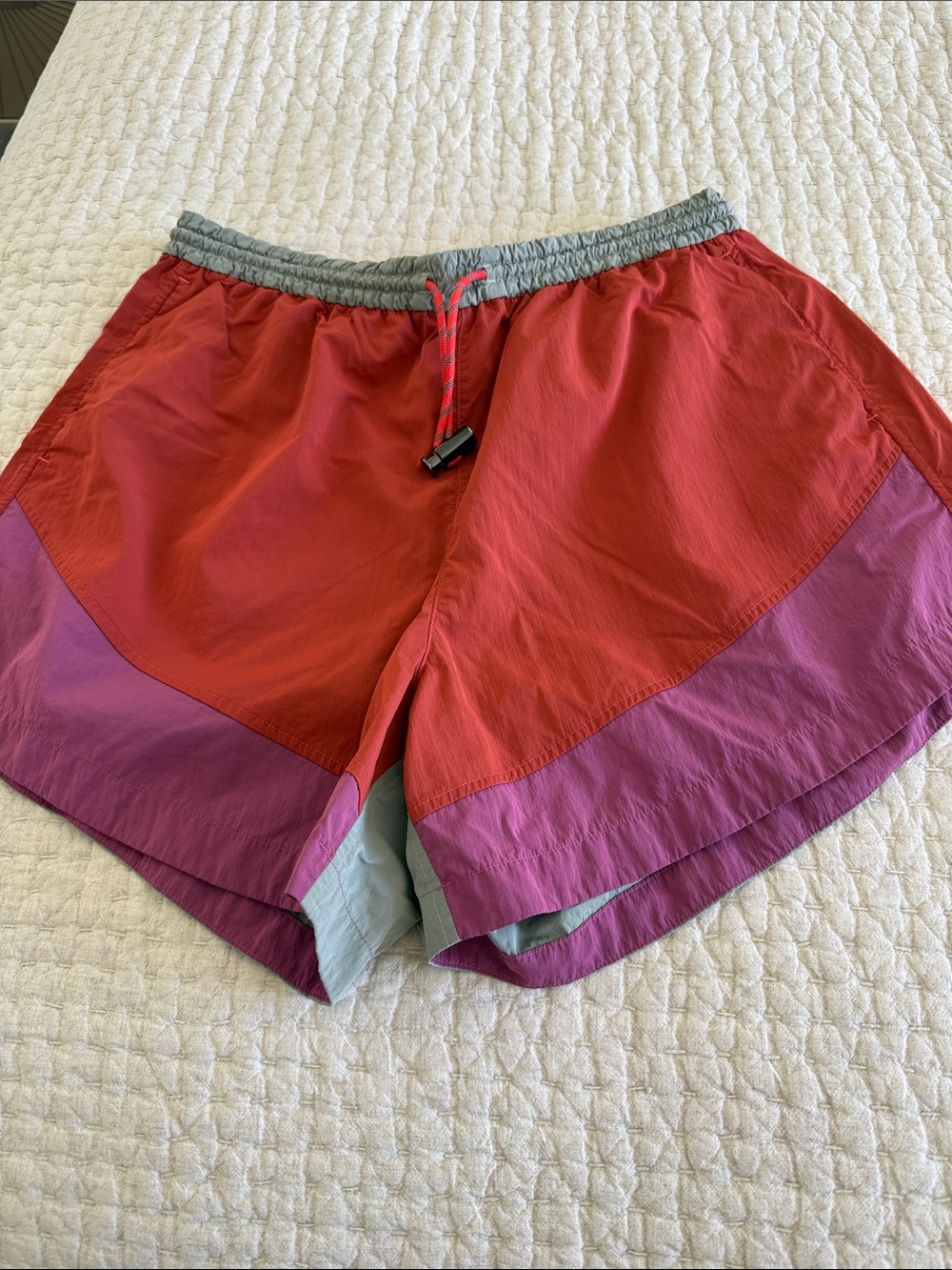 lululemon athletica Men's Red and Purple Colorblock Athletic Shorts